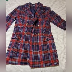 Women's plaid log blazer
